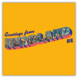 GREETINGS FROM NERDLAND (UNISEX T-SHIRT GEEL)