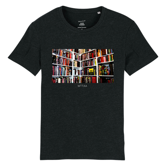 WTTAA BOEKENKAST (UNISEX T-SHIRT ZWART)