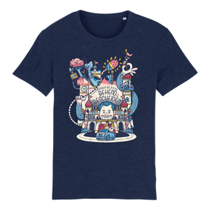 BEKEND & BESCHEIDEN (UNISEX T-SHIRT BLAUW)